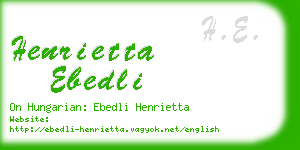 henrietta ebedli business card